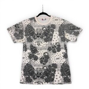 Vintage Y2K Metal Mulisha T Shirt Men Large All Over Print AOP Skull Goth Grunge